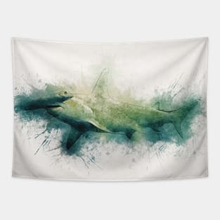 Hammerhead Shark Watercolor Art for the Ocean Lovers and Anglers Tapestry