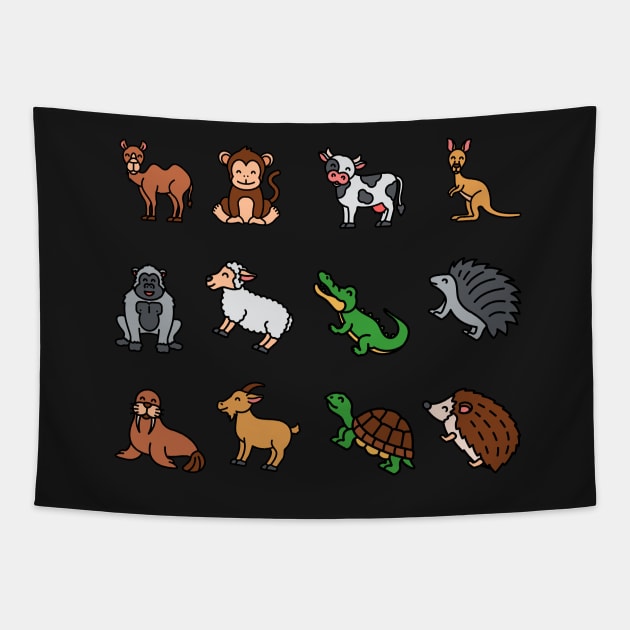 Cute animal zen mode Tapestry by monicasareen