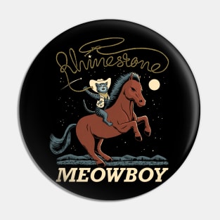 Rhinestone Meowboy Pin