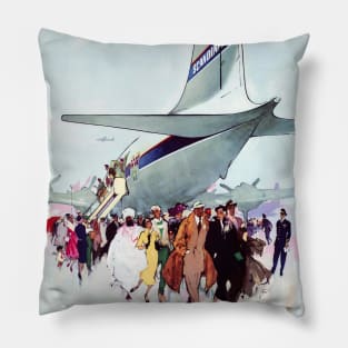 Vintage Travel Poster Denmark by SAS Pillow