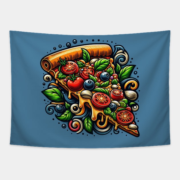 Pizza Tapestry by Curou Prints