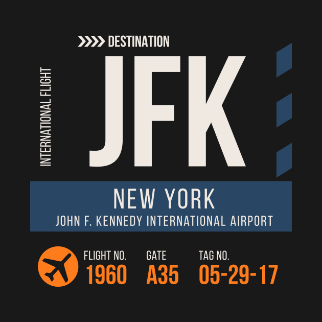 New York Airport Stylish Luggage Tag (JFK) by SLAG_Creative