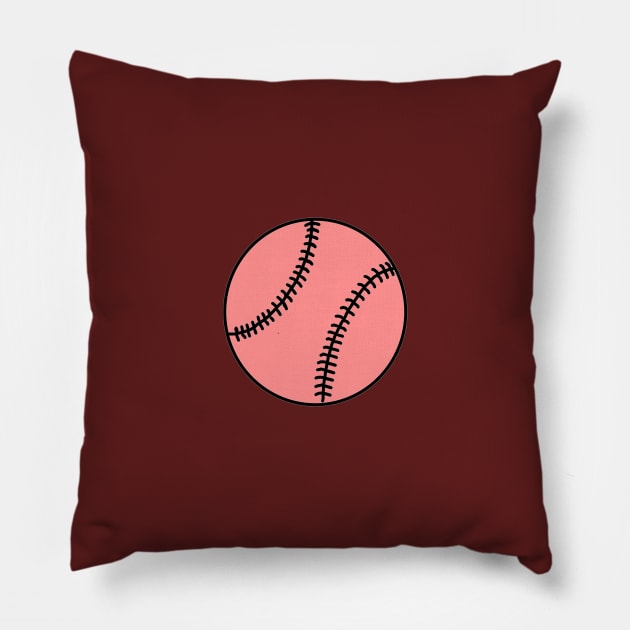 Light Red Baseball Ball - Doodle Pillow by SpHu24