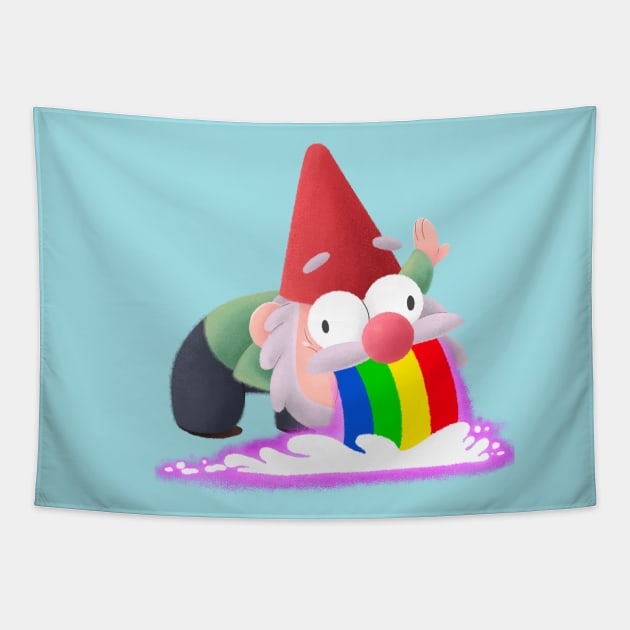 Gnome with RAINBOW Tapestry by Timanima