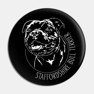 Staffordshire Bull Terrier lover dog portrait Pin