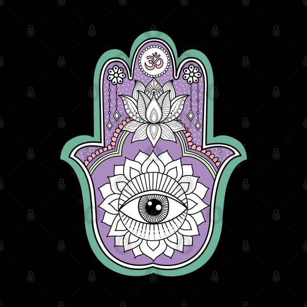 Purple Hamsa Hand by SuperrSunday