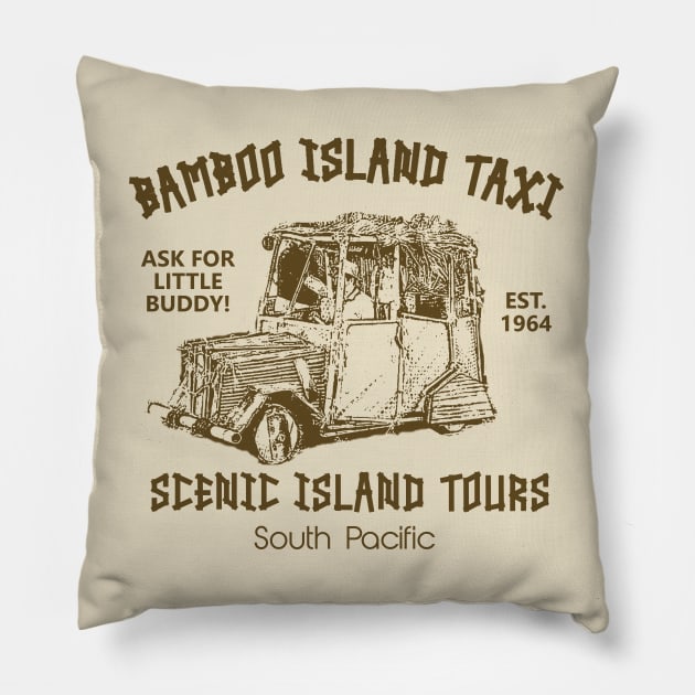 Bamboo Island Taxi - Gilligan's Island Pillow by Bigfinz