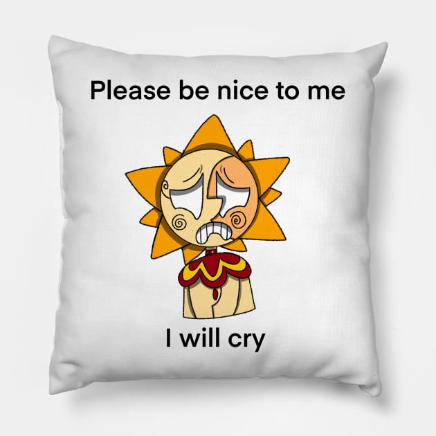 FNAF SB Sun "Please Be Nice To Me" Pillow by SableShroom