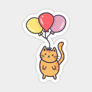 cute floating ballon cat Magnet