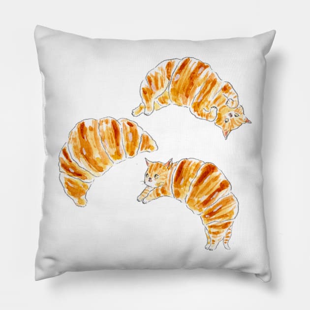 Croissant Cats Pillow by TOCOROCOMUGI