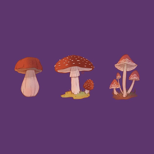 Three mushrooms by Heyitsgarazi