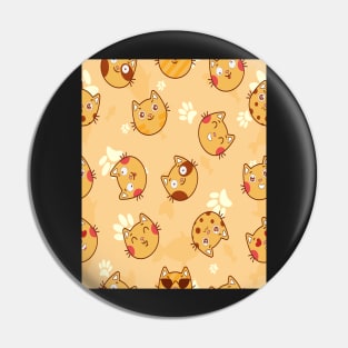 Cat Emotions - Orange Background Pin