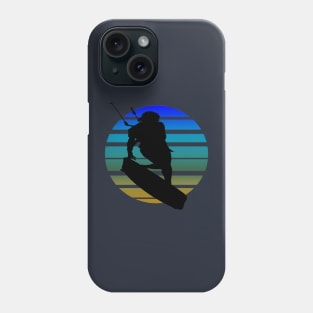 Kitesurfing Female Rider Silhouette Retro Sunset Phone Case