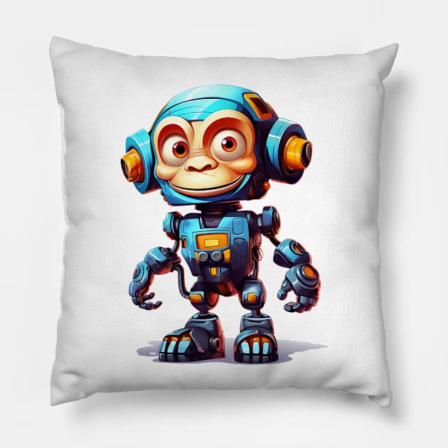 Cartoon monkey robots. T-Shirt, Sticker. Pillow by AndreKENO