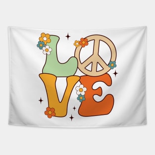 Peace Sign Love 60S 70S Tie Dye Hippie Costume Tapestry