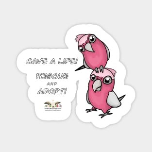 Save a Life!  Rescue & Adopt ~ Galah/Rose-Breasted Cockatoo Magnet