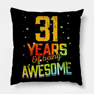 31 Years Of Being Awesome Gifts 31th Anniversary Gift Vintage Retro Funny 31 Years Birthday Men Women Pillow