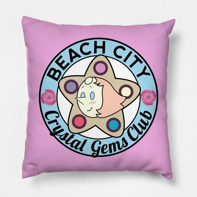 Beach City Crystal Gems Club (Pearl) Pillow by andsteven