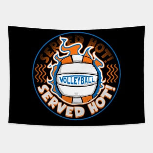 Volleyball Served Hot Blue Orange Vball Tapestry