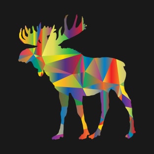 Moose Art Colorful Elk Canada Alaska Hunting Deer T-Shirt