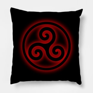 Red Spiral Triskele Pillow