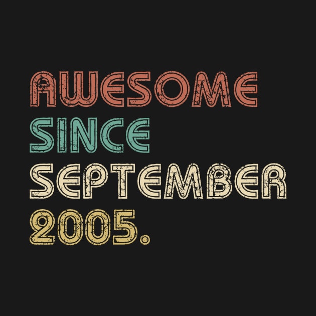 Totally awesome since 2005, 14th birthday gifts for men, 14th birthday gift, 14th birthday tshirt, gift for 14th Birthday for men Father Day by johnii1422