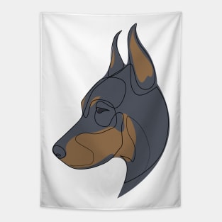 Doberman Pinscher - one line drawing Tapestry