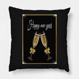 Golden Happy  new year Pillow