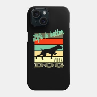 Life is Better with a Dog Retro Vintage Sunset Phone Case