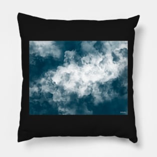 Cloudy Sky Illustration Pillow