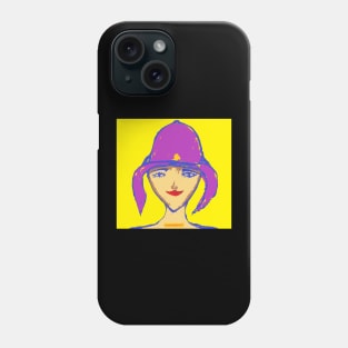 Purple Hat Head, Yellow. Phone Case