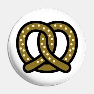 Brown Salted Pretzel Cartoon Icon Pin