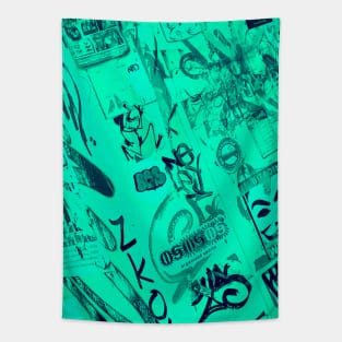 Green Street Art New York Stickers Tapestry