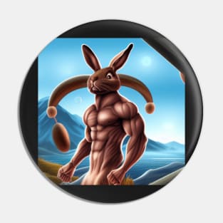 Muscular Rabbit Pin