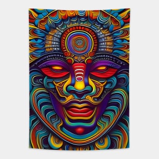 New World Gods (27) - Mesoamerican Inspired Psychedelic Art Tapestry