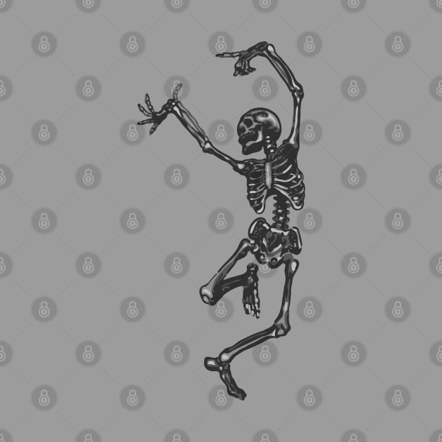 Dancing Gray Skeleton by Slightly Unhinged