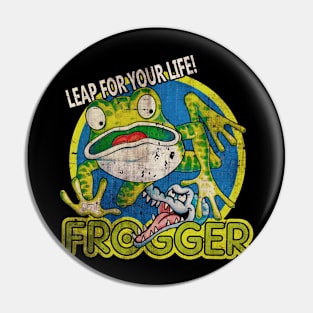 Frogger Leap For Your Life // 1980s Arcade Pin