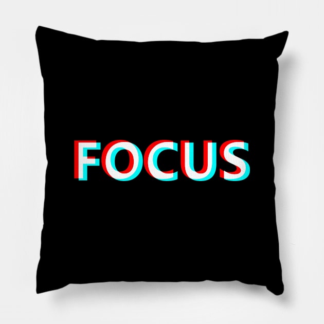 Focus Motivational Optical Illusion Pillow by az_Designs