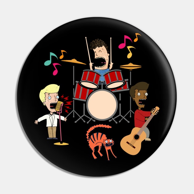 funny music band  and cat Pin by sirazgar