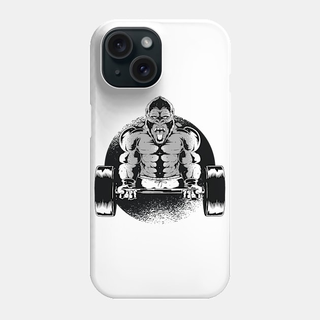 Cool Workout Gorilla Dumbell Phone Case by BamBam