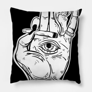 Stoned hand weed illustration Pillow