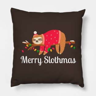 Merry Slothmas Christmas Sloth Pillow