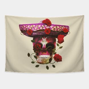 Mexican skull roses Tapestry