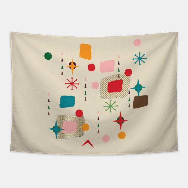 50s atomic pattern Tapestry by bruxamagica