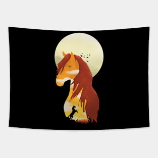 Horse landscape Tapestry