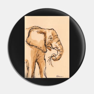 Breakfast - Elephant #28 Ink Wash Painting Pin