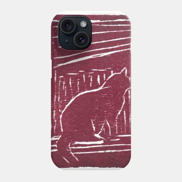Window Cat (Red) Phone Case by Hokusai's Kitten
