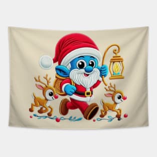 Christmas Santa with Lamp vii Tapestry