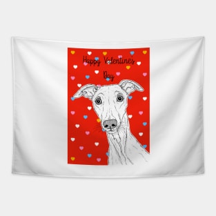 Whippet Valentine's Day Greeting Tapestry