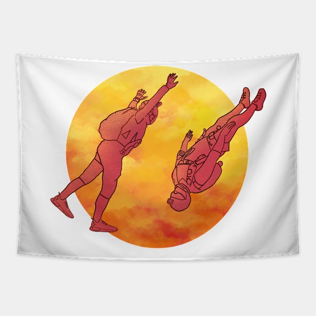 Sunset Skydivers Tapestry by Hotanist